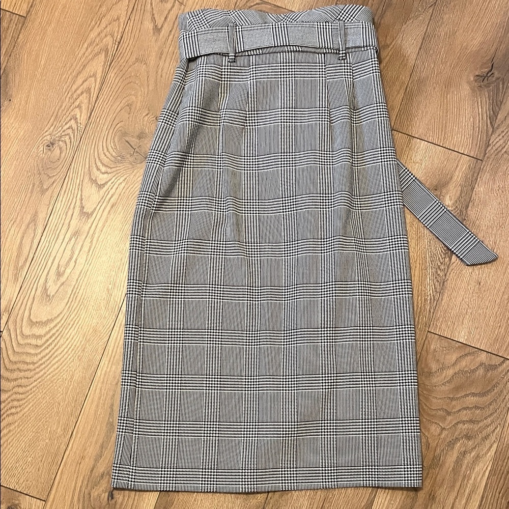 Zara Gray Checkered Midi Skirt - Picture 4 of 5